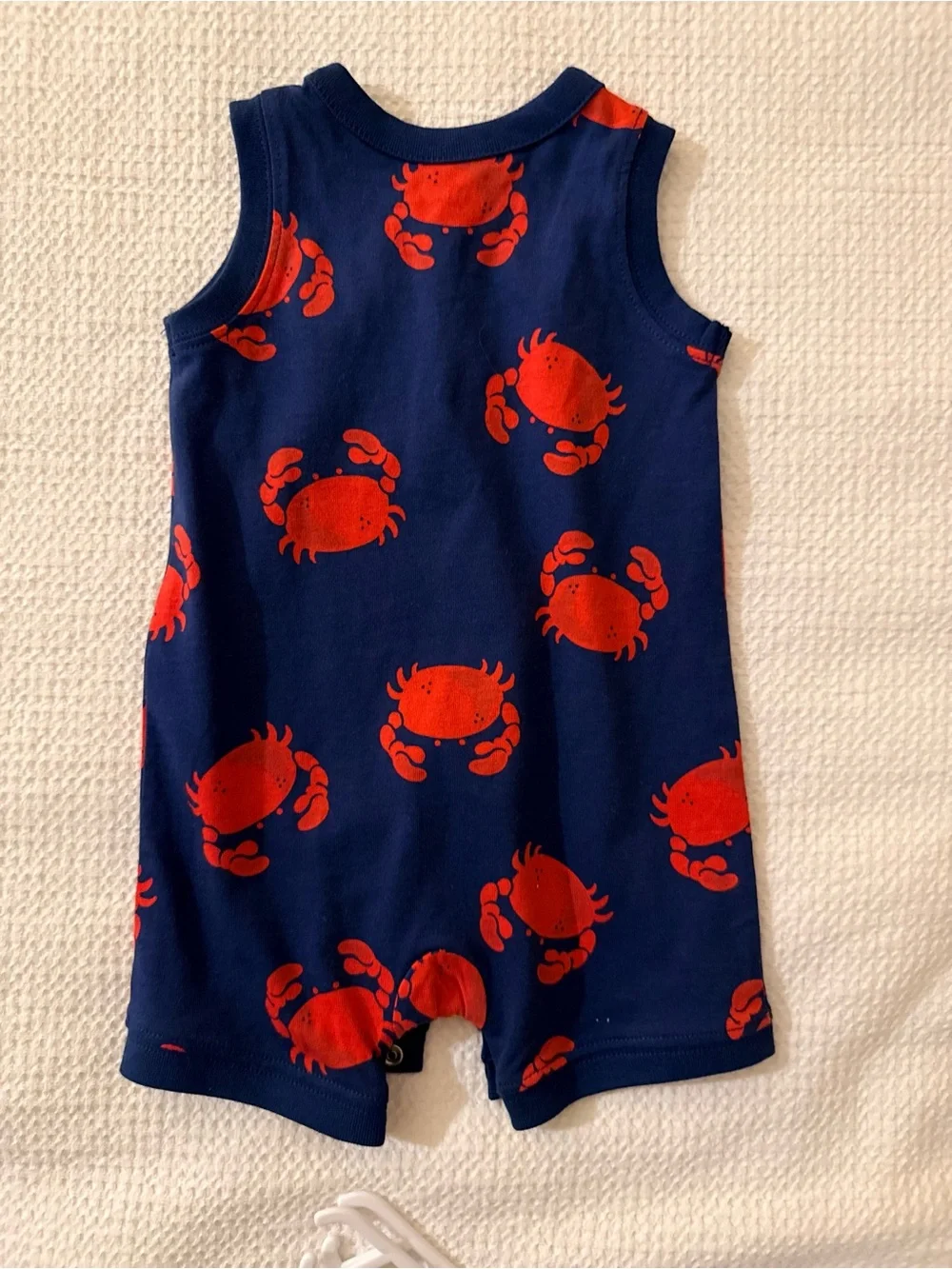 Carter's Navy Blue Sleeveless Romper with Red Crab Print